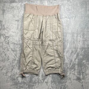 Calvin Klein Women Beige Cargo Capris Maternity Pants Size L
